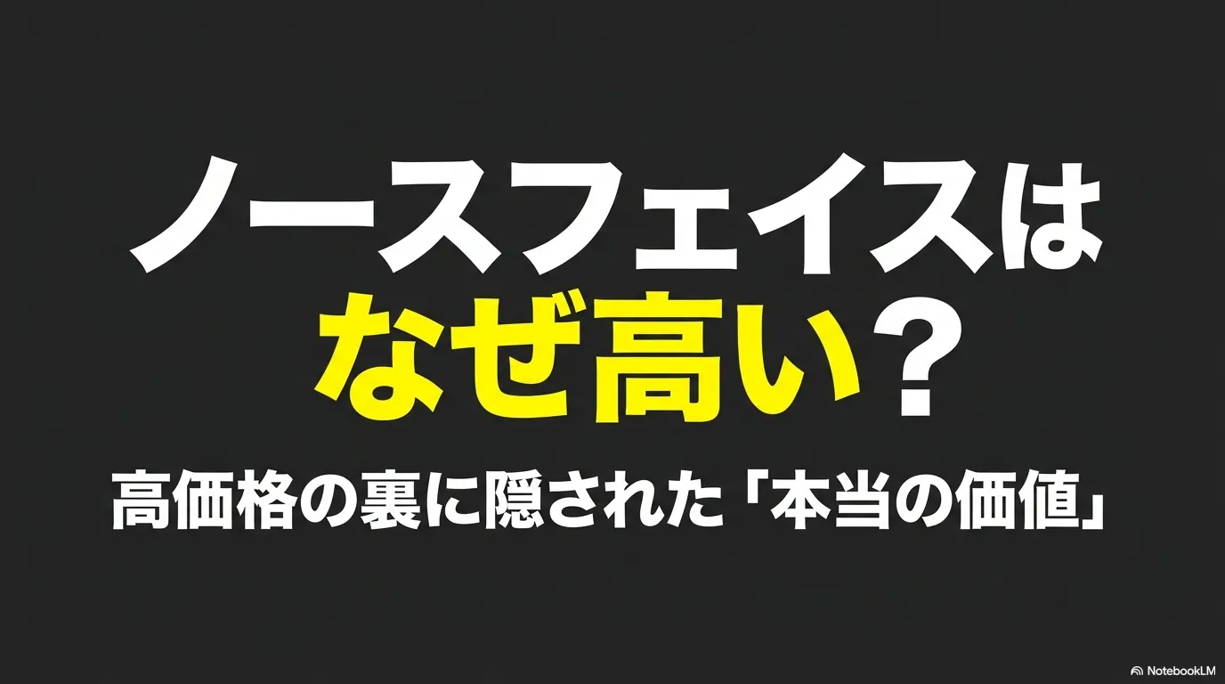ノースフェイスはなぜ高い？高価格の裏に隠された「本当の価値」と書かれたタイトルスライド