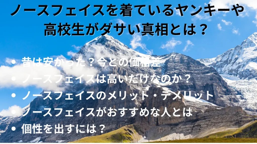 ノースフェイスを着ているヤンキーや高校生がダサい真相とは？