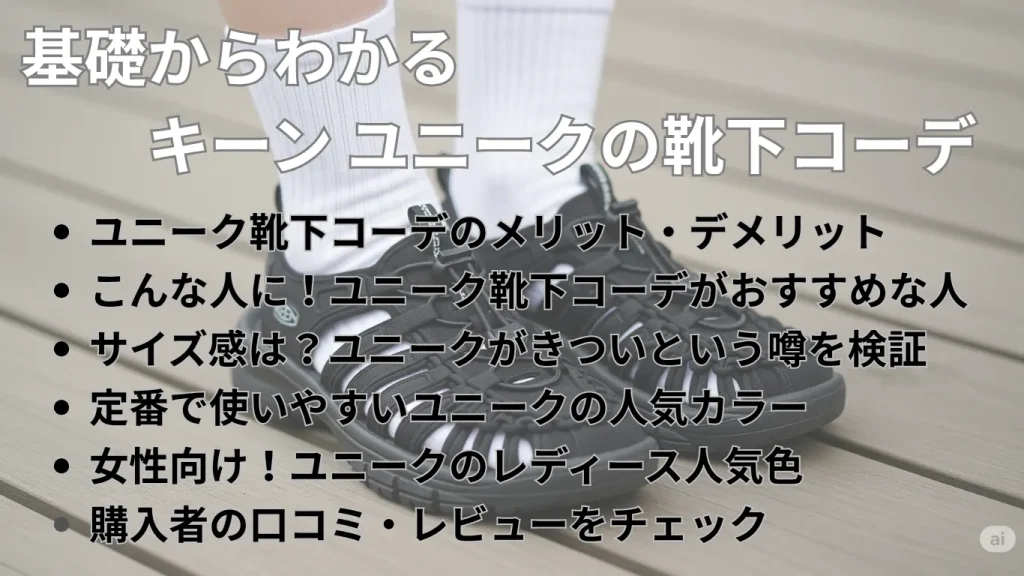 基礎からわかるキーン ユニークの靴下コーデ