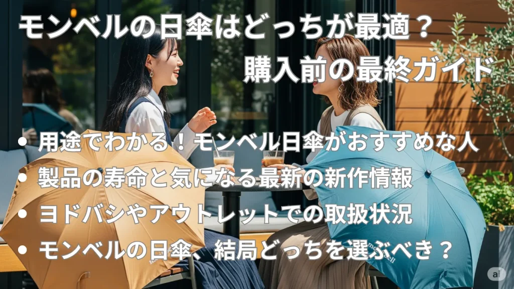 モンベルの日傘はどっちが最適?購入前の最終ガイド