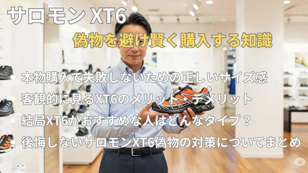 サロモン XT6偽物を避け賢く購入する知識