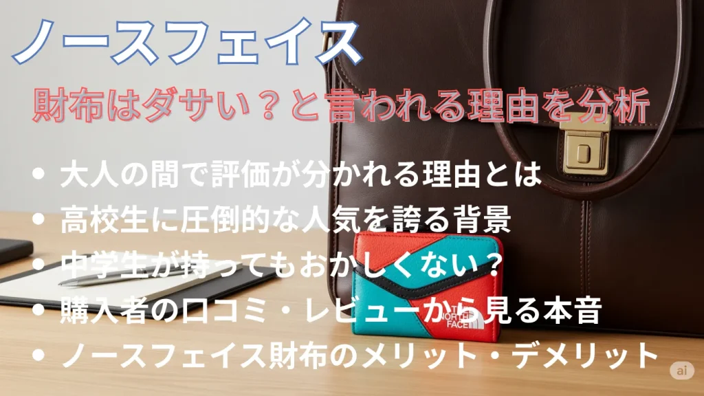 ノースフェイスの財布はダサい?と言われる理由を分析