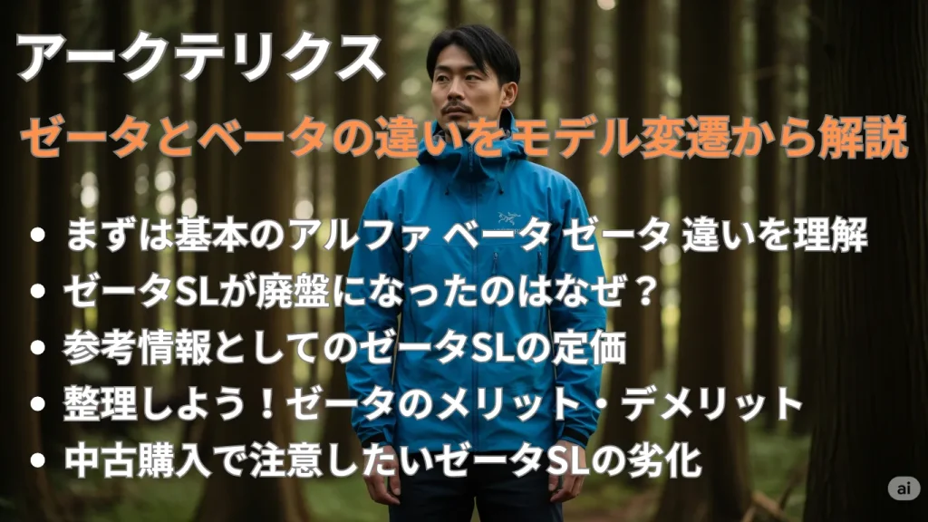 アークテリクスゼータとベータの違いをモデル変遷から解説