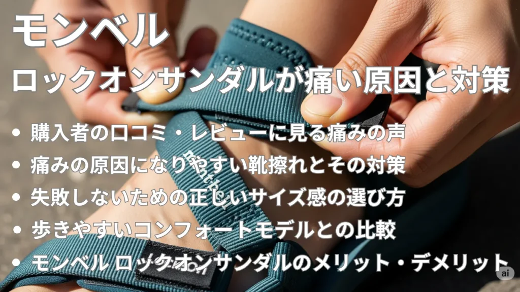 モンベルのロックオンサンダルが痛い原因と対策
