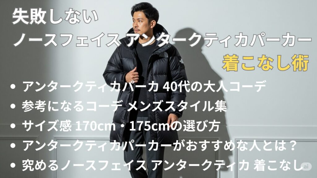 失敗しないノースフェイス アンタークティカパーカーの着こなし術
