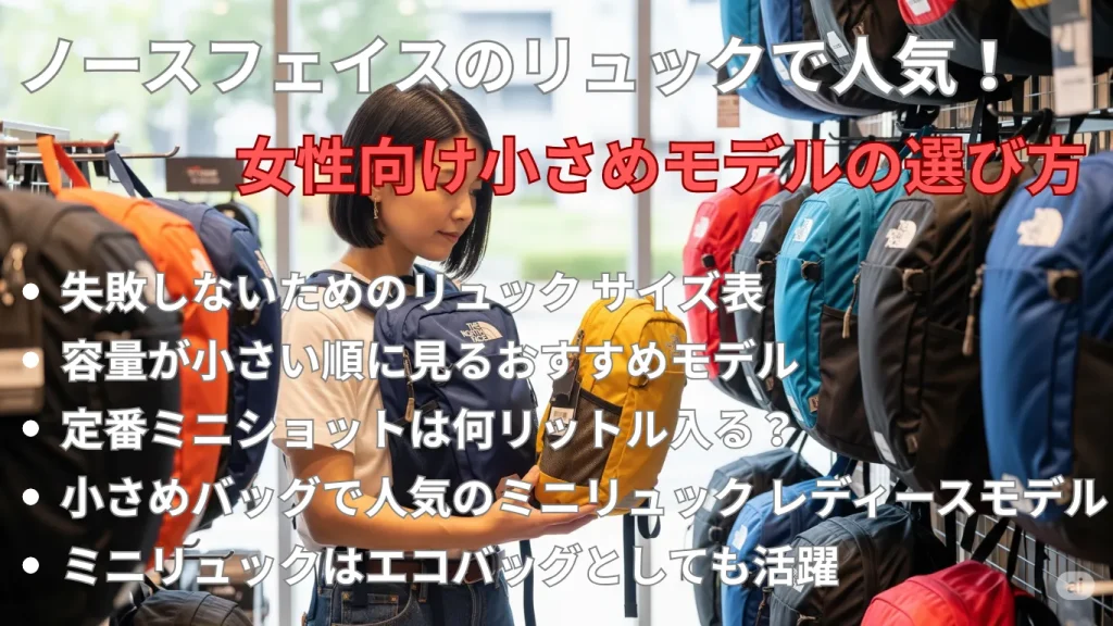 ノースフェイスのリュックで人気!女性向け小さめモデルの選び方