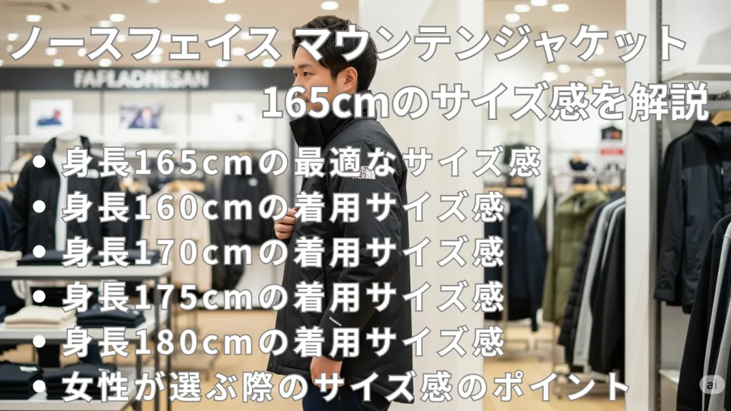 ノースフェイス マウンテンジャケット165cmのサイズ感を解説