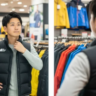 失敗しないノースフェイスダウンベストのサイズ感と身長別の