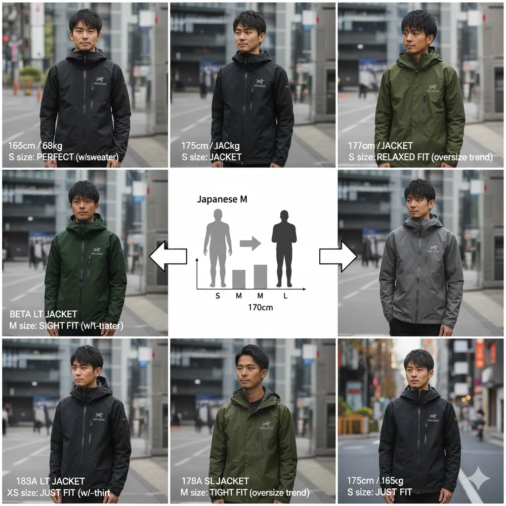 比較でわかるアークテリクスのサイズ感170cm