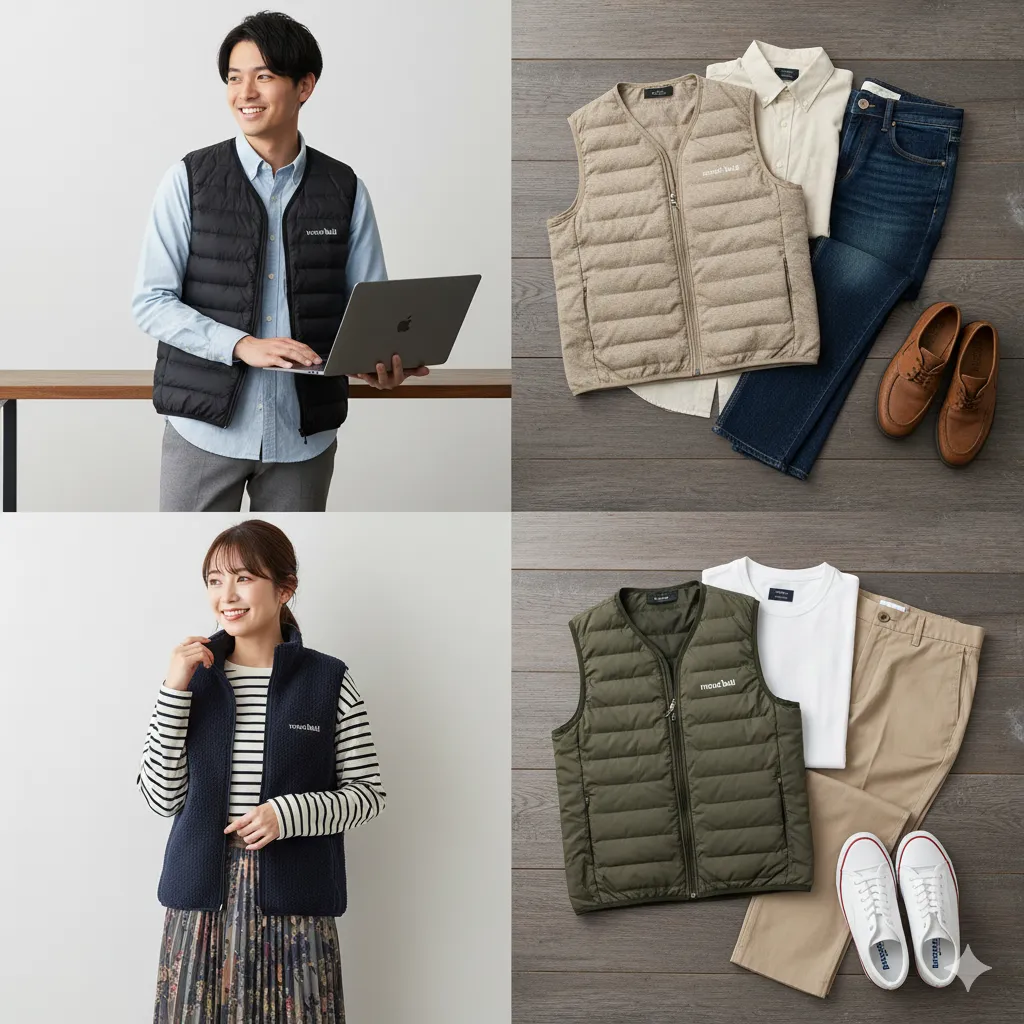汎用性が高いベストVネックの魅力