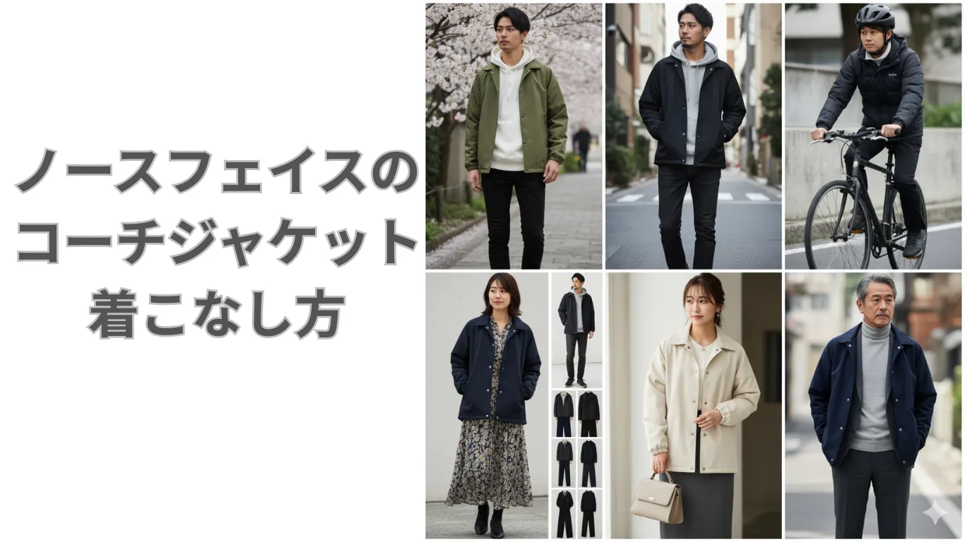 ノースフェイスのコーチジャケット着こなし方【完全版】