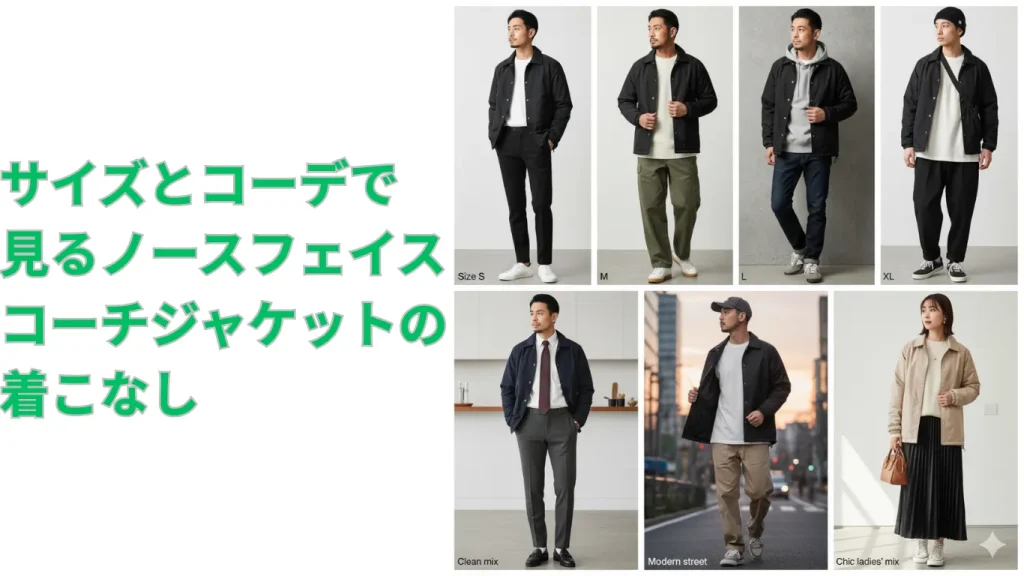 サイズとコーデで見るノースフェイスコーチジャケットの着こなし