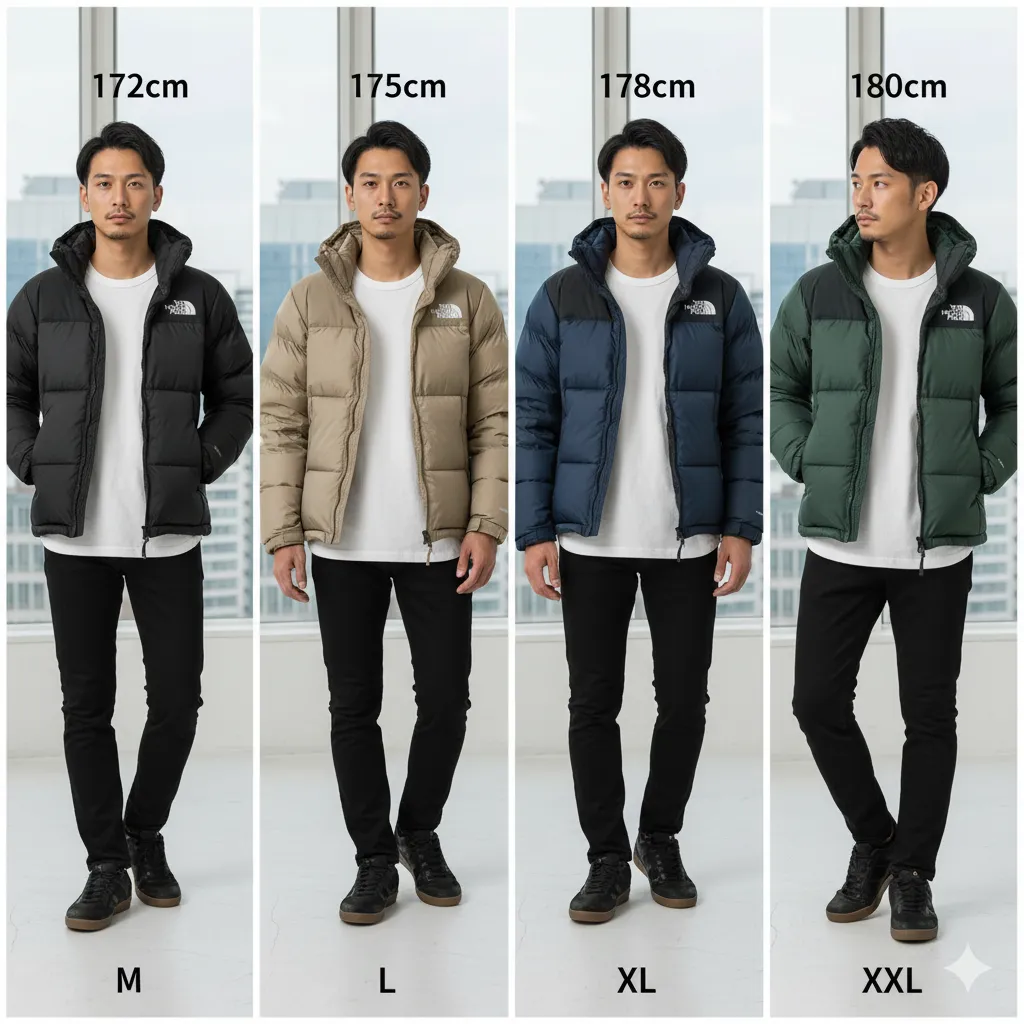 バルトロライトジャケットのサイズ感170cm以上の比較