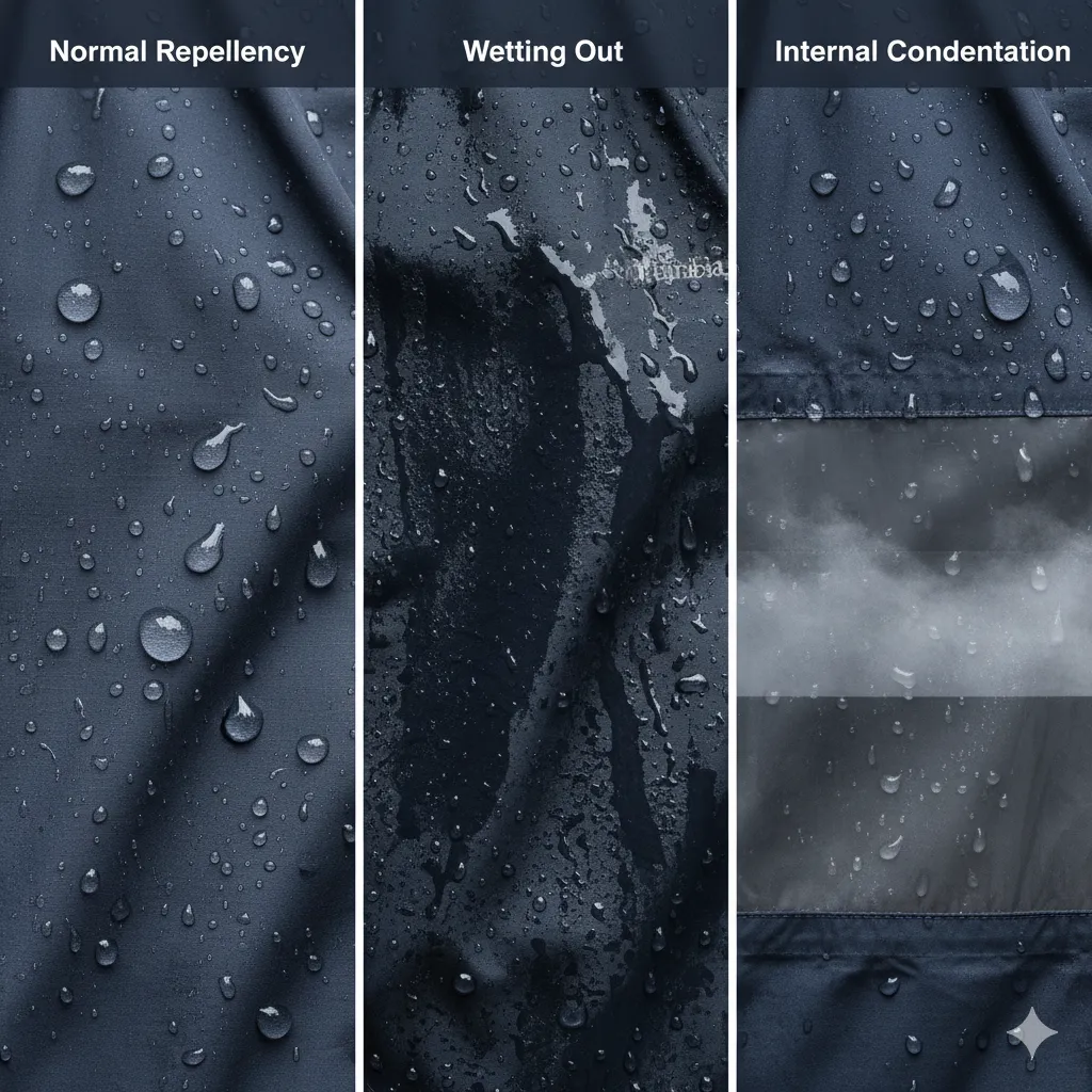 撥水性の低下が「濡れ」を招く仕組み