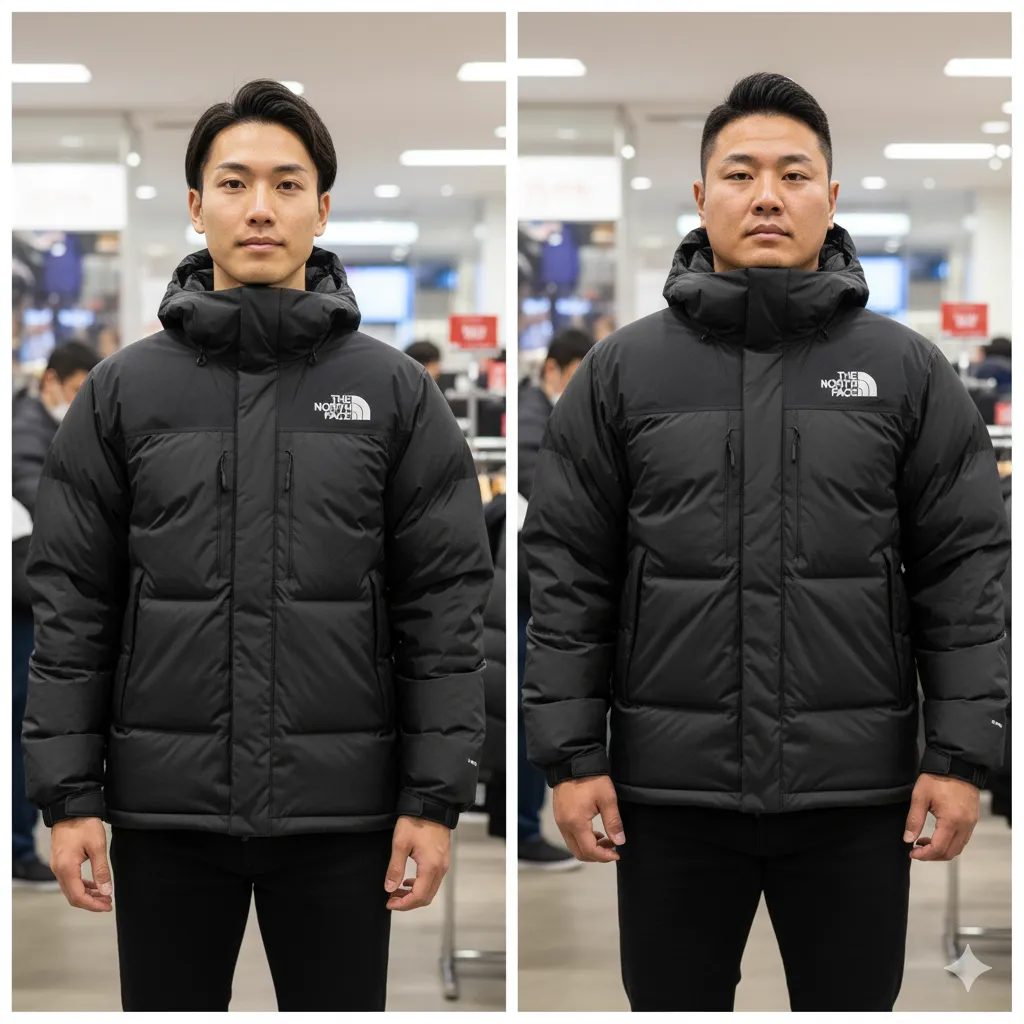 体型別バルトロライトジャケット サイズ感 165cm比較
