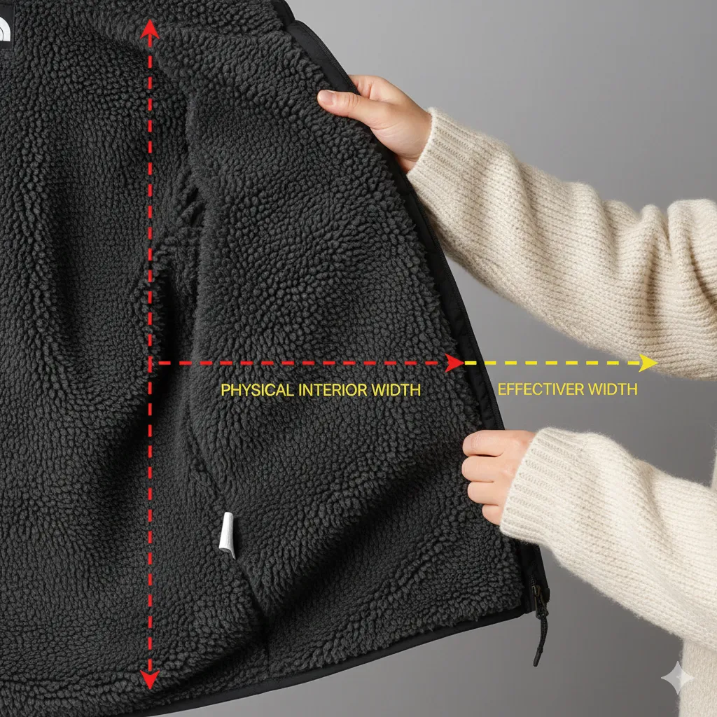 裏地ボアによるサイズ感への影響