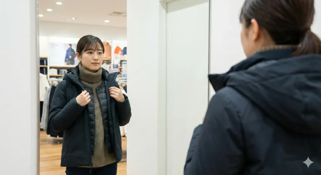 真冬の重ね着を考慮したサイズ感の選び方