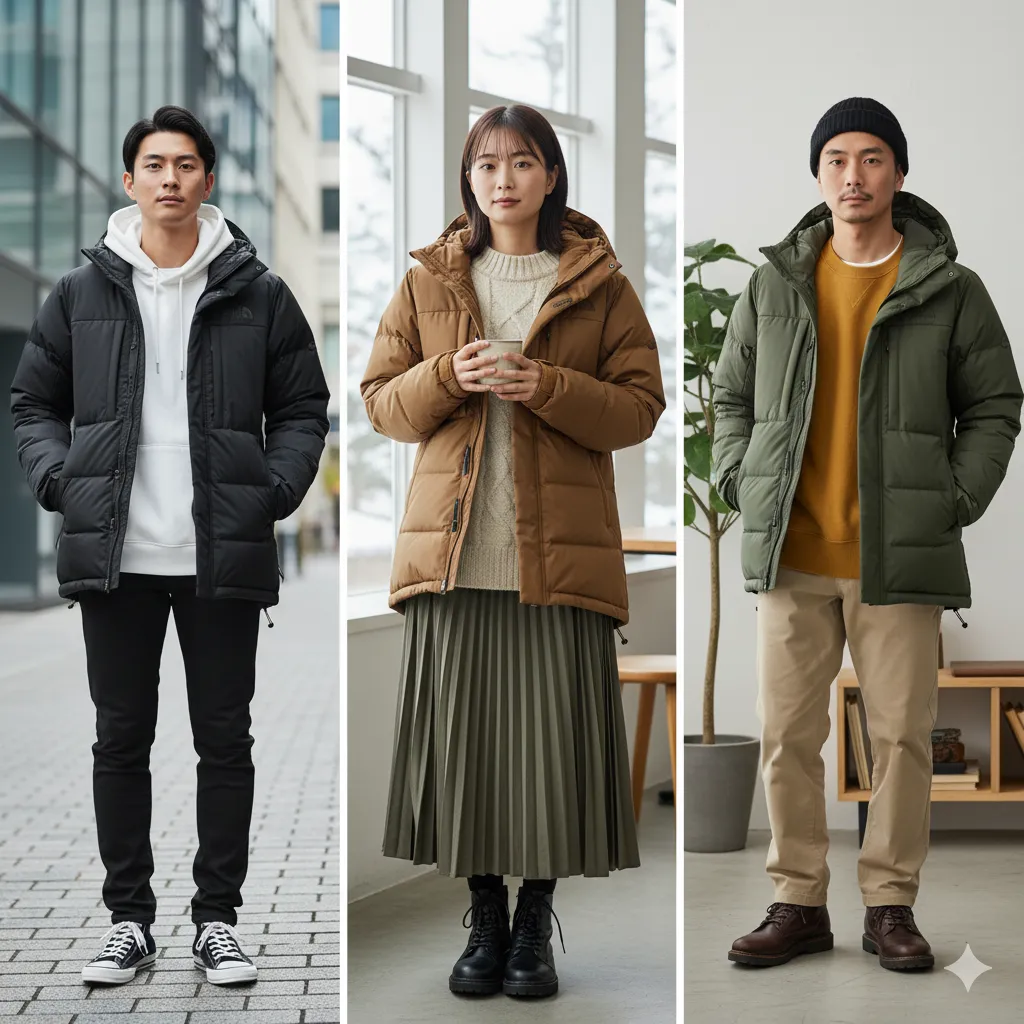 マウンテンダウンジャケット人気色の着こなし術