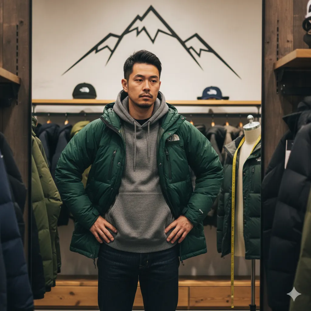 失敗しないマウンテンダウンジャケットのサイズ感