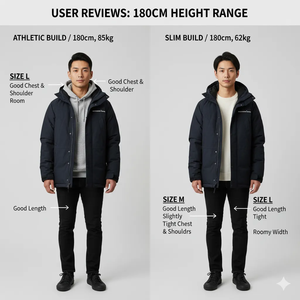 購入者の口コミ・レビュー（180cm台）