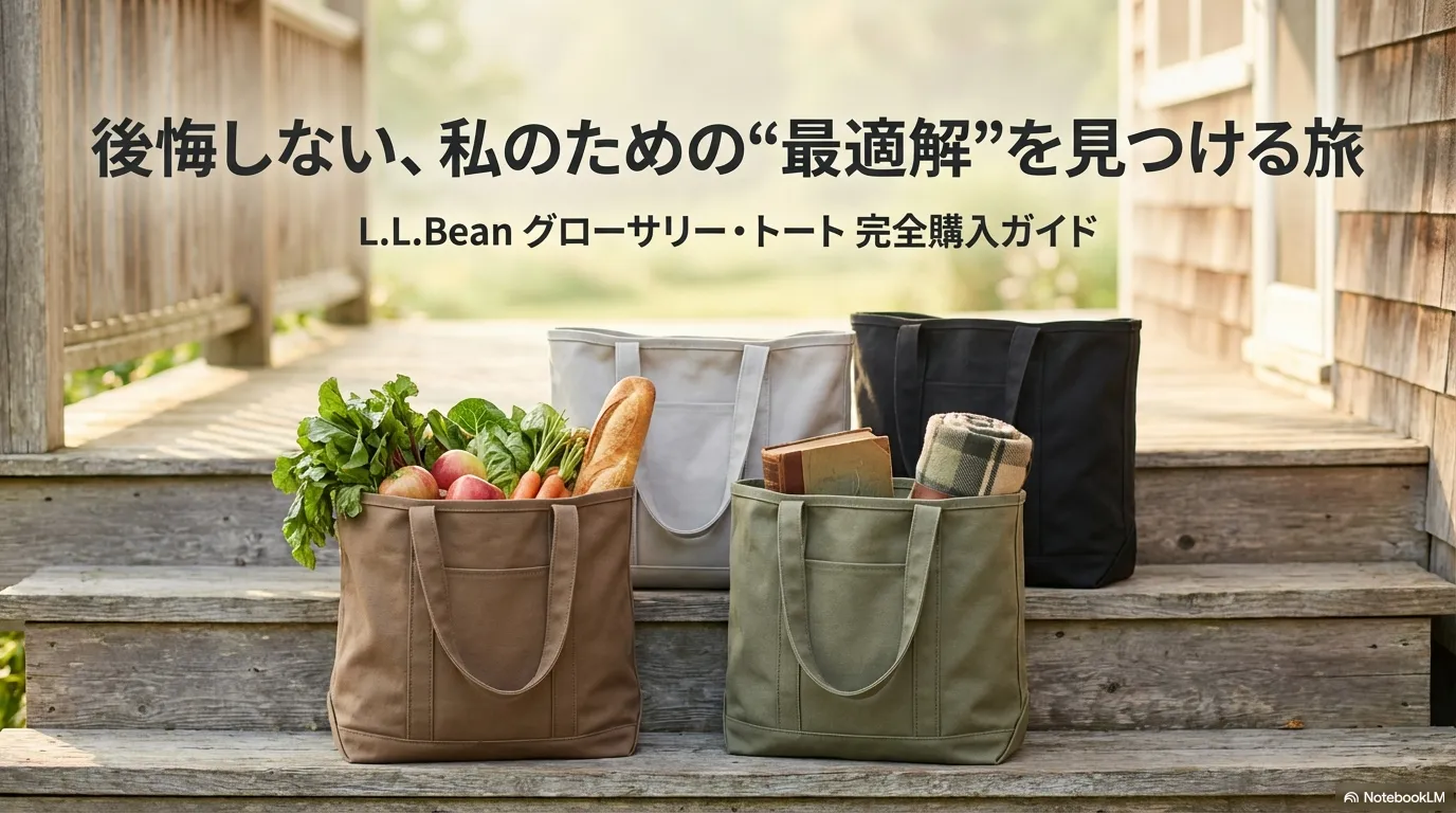 L.L.Beanグローサリートートの購入ガイド。後悔しない最適解を見つけるためのスライド表紙。