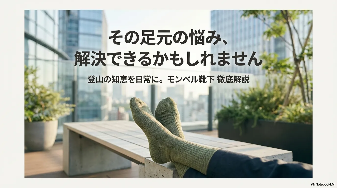 登山の知恵を日常に。モンベル靴下徹底解説のタイトルスライド