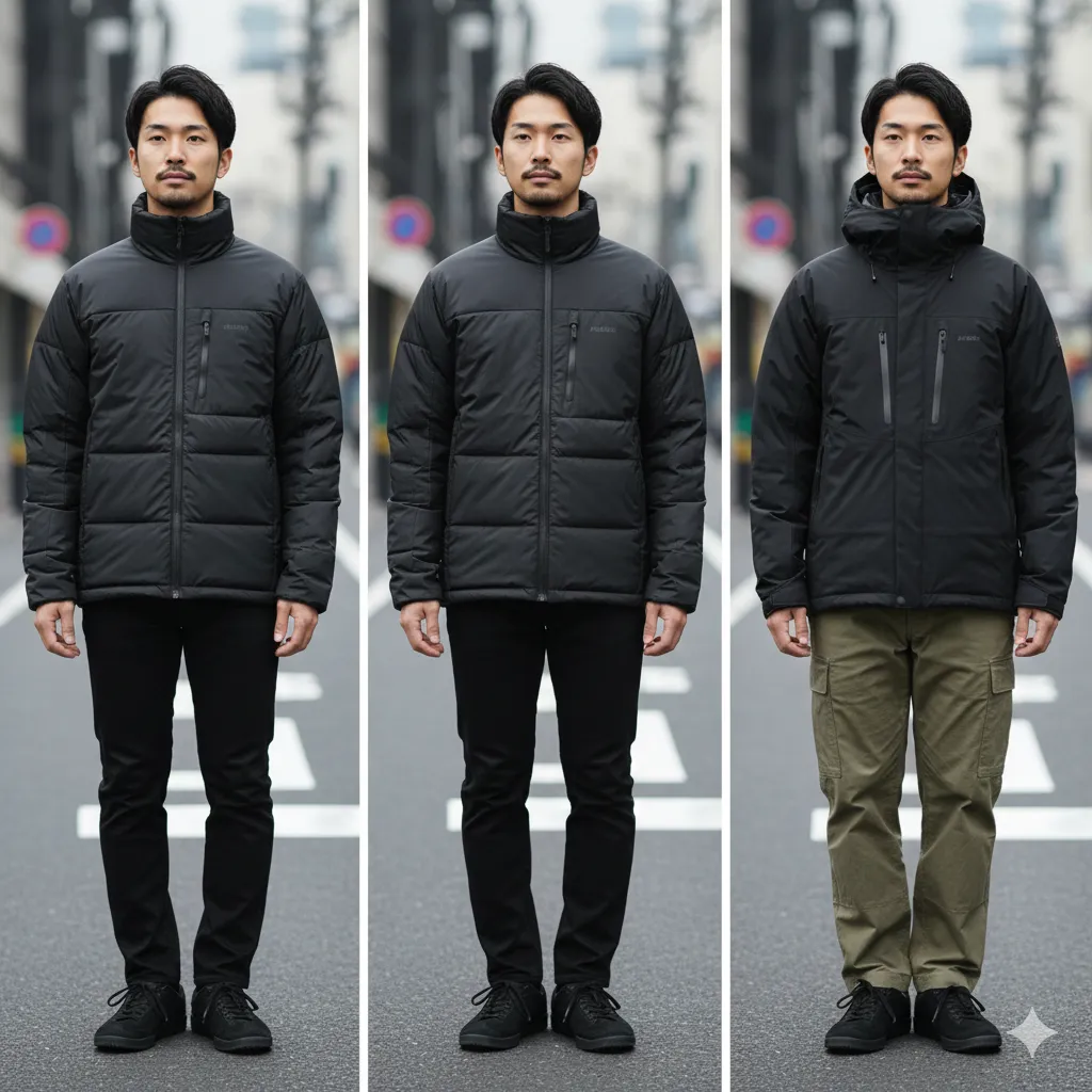 オーロラダウンとマゼノリッジのサイズ感比較