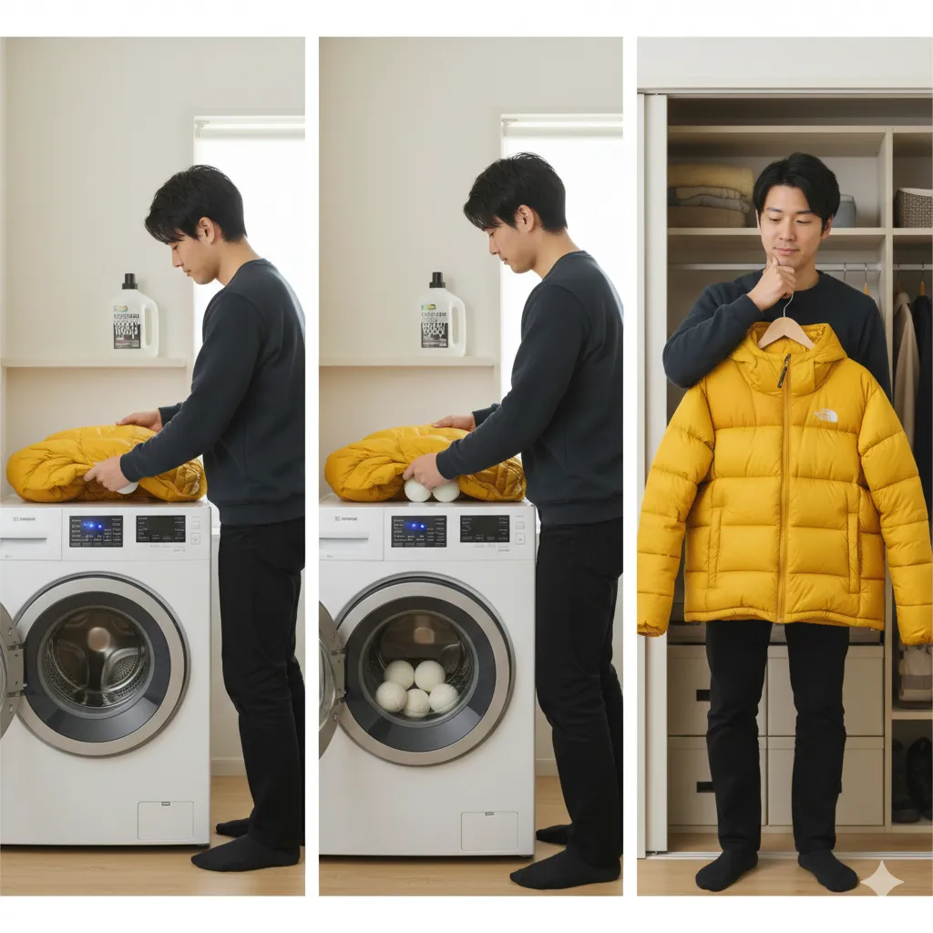 洗濯で維持するダウンの張り