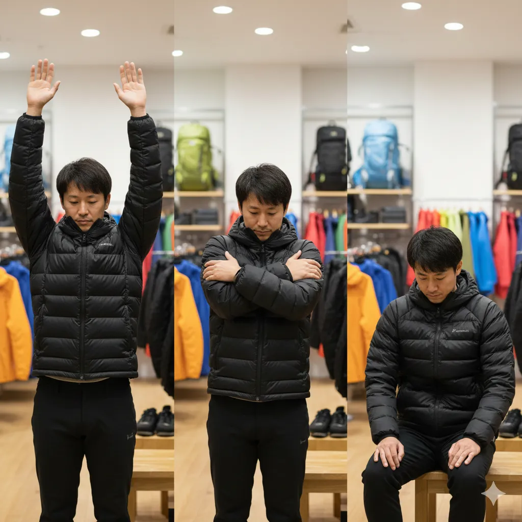 失敗しないナノパフジャケットのサイズ感確認