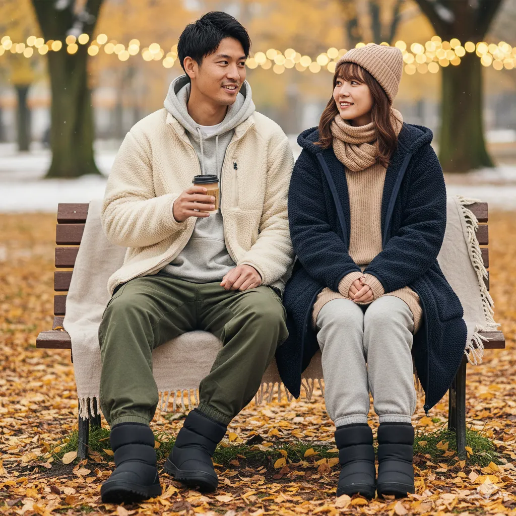 フリースと合わせるリラックススタイル