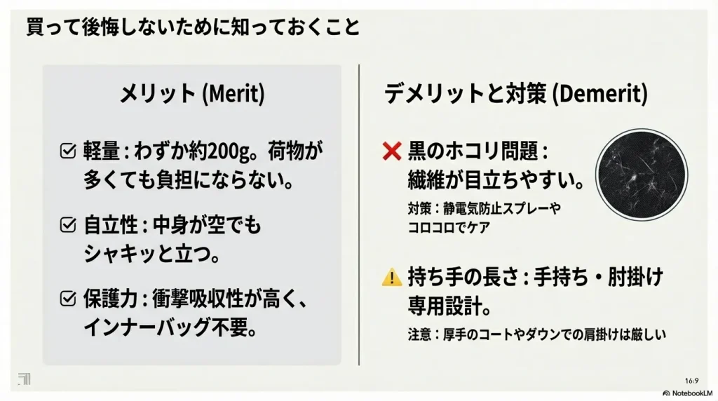 軽量性や保護力などのメリットとホコリ問題などのデメリット解説