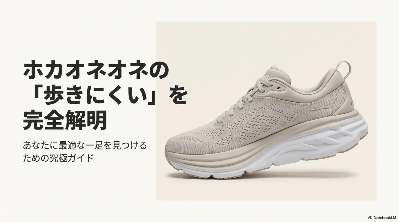 ホカオネオネの「歩きにくい」を完全に解明し、あなたに最適な一足を見つけるための究極ガイドの表紙画像。