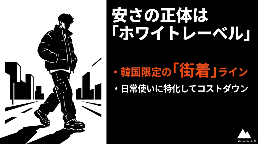 街着に特化した韓国限定ライン「ホワイトレーベル」のイメージイラスト