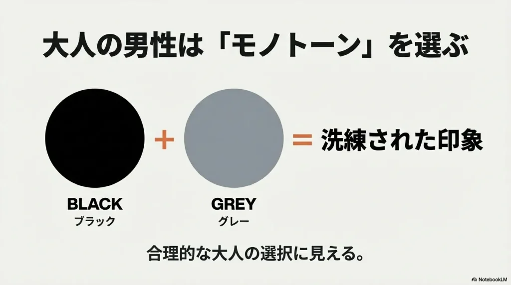 洗練された印象を与えるブラックとグレーのモノトーン選択のメリット