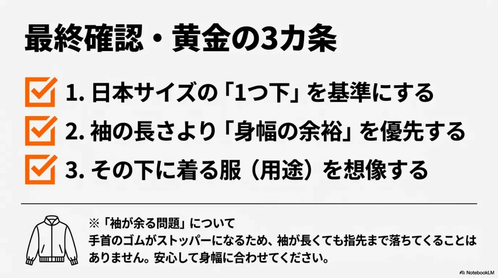 日本サイズの1つ下を基準、身幅優先、用途の想像という、フーディニ選びの3大原則