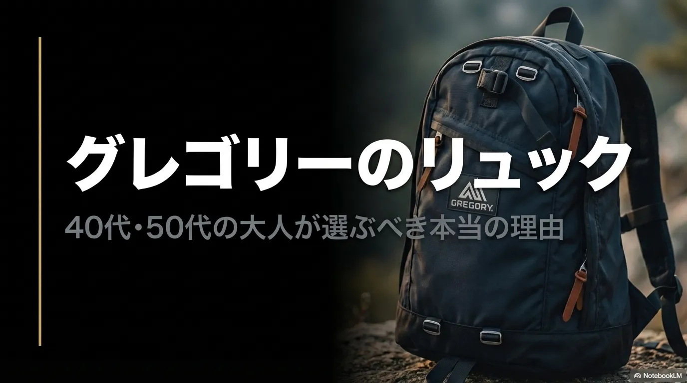 グレゴリーのリュックを40代・50代の大人におすすめする理由のタイトルスライド