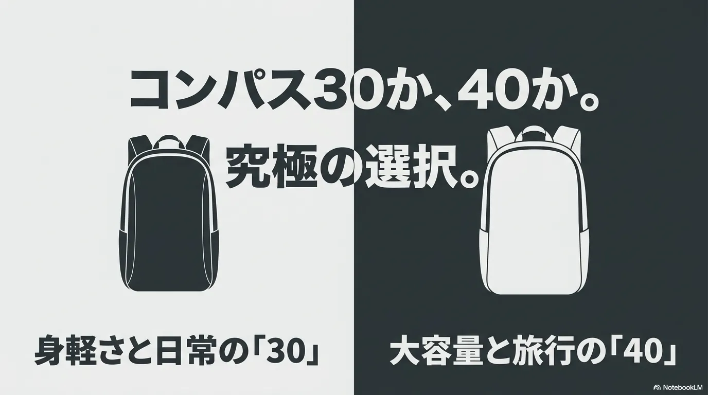 グレゴリーのコンパス30と40の究極の選択と用途の違い