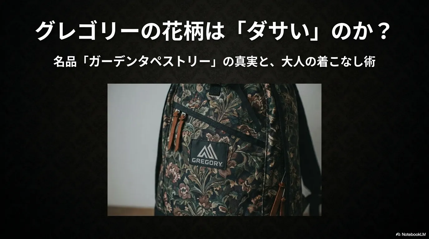 グレゴリーのガーデンタペストリー柄リュックと着こなし術