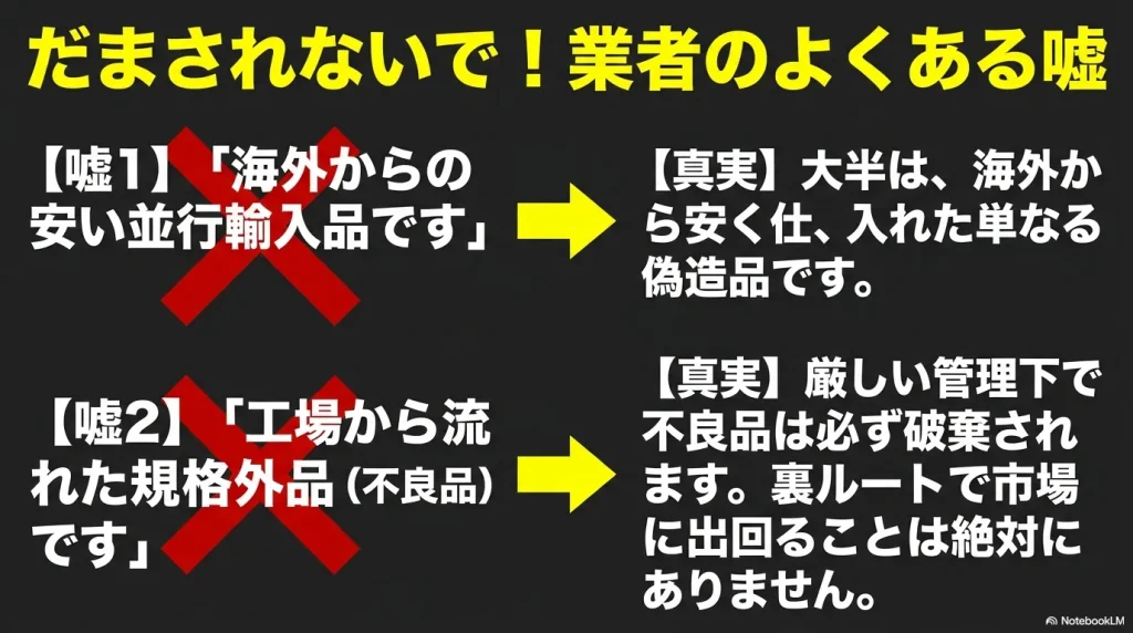 ホカオネオネ偽物業者のよくある嘘（並行輸入やB品）と真実