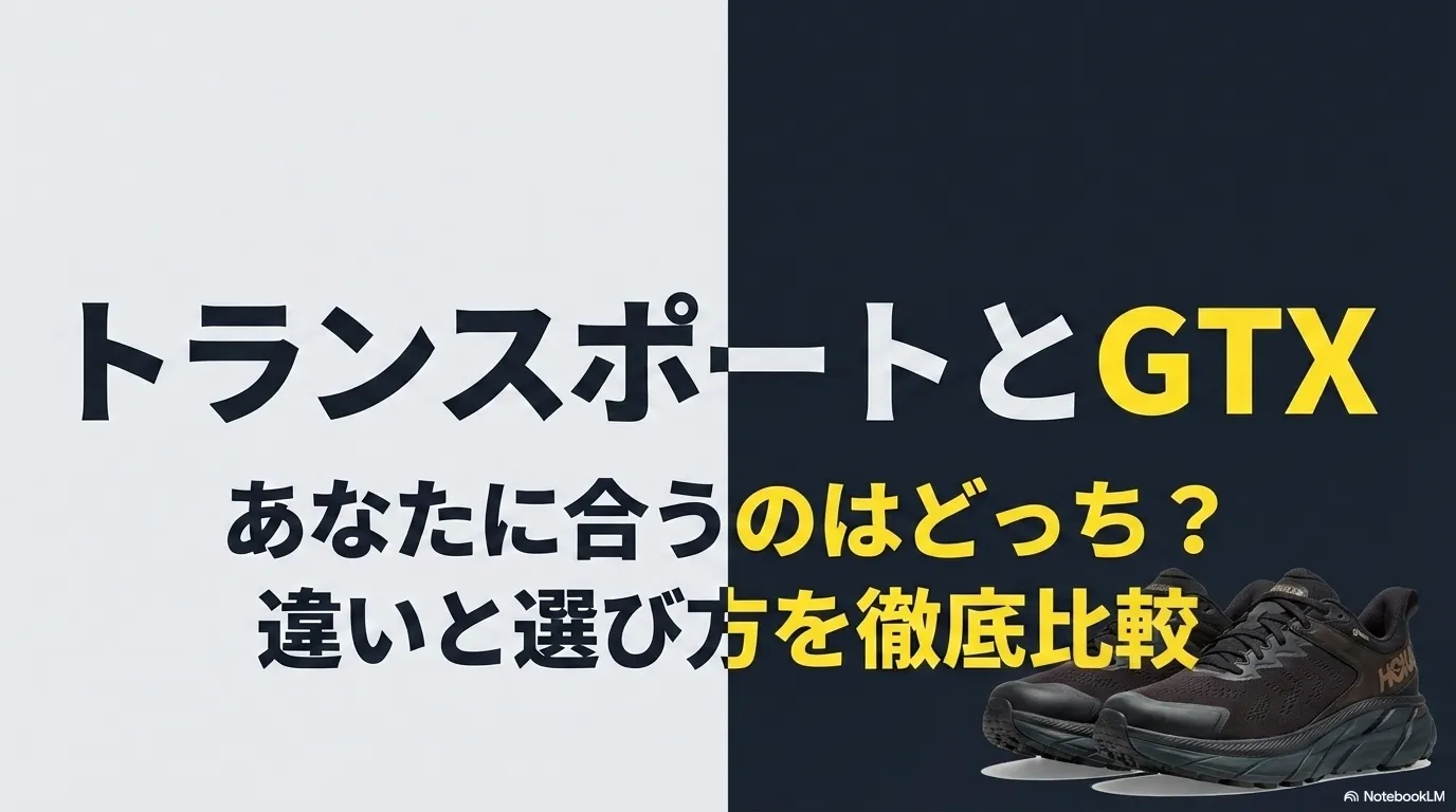 ホカオネオネ トランスポートとGTXの違いと選び方を徹底比較するスライド