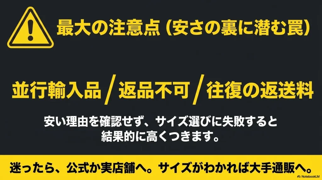 並行輸入品や返品条件など安さの裏に潜む罠とキーン購入先の結論
